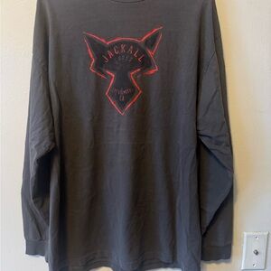 Jackall Lures Apparel Gray Long Sleeve Tee with design on front.